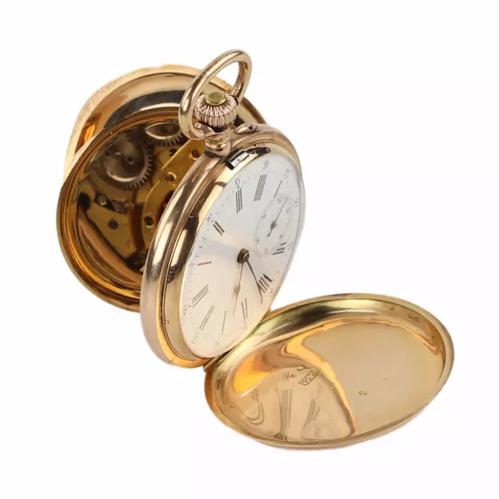 Gold pocket watch with enamel. Pavel Bure company. Russia 1888. 