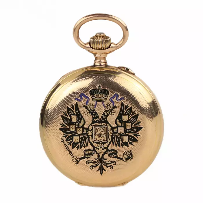 Montre de poche en or avec chaîne de Pavel Bure. Russie 1901-1902 