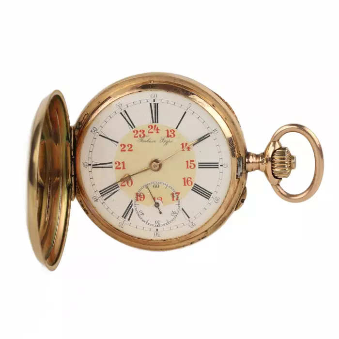 Montre de poche en or avec chaîne de Pavel Bure. Russie 1901-1902 