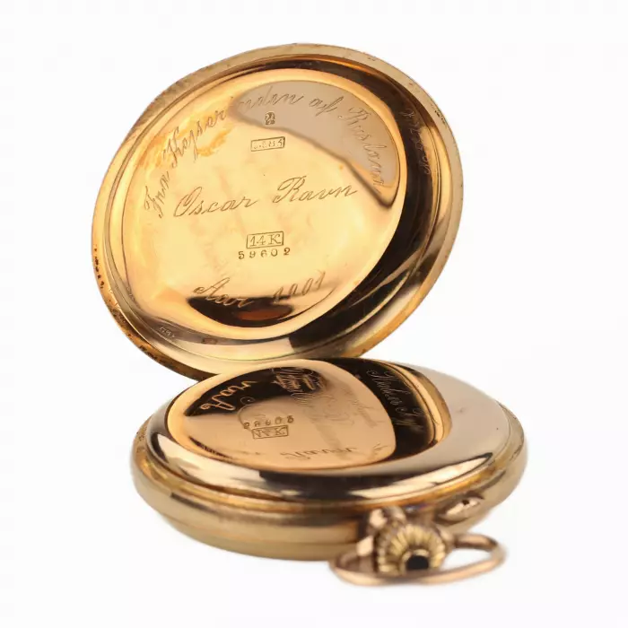 Montre de poche en or avec chaîne de Pavel Bure. Russie 1901-1902 