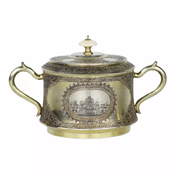 Russian silver tea and coffee set by P. Ovchinnikov, Moscow, 1872