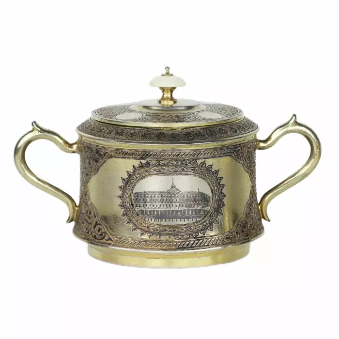 Russian silver tea and coffee set by P. Ovchinnikov, Moscow, 1872