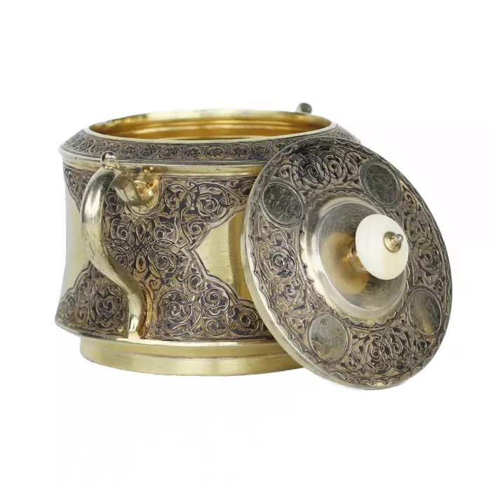 Russian silver tea and coffee set by P. Ovchinnikov, Moscow, 1872