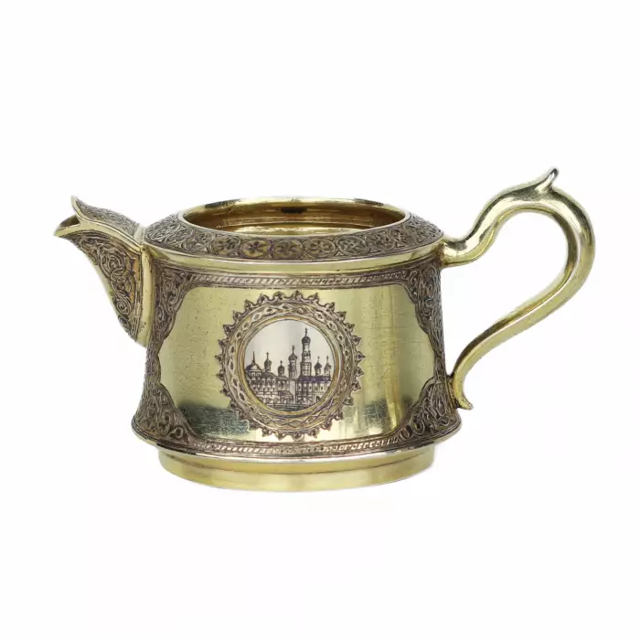 Russian silver tea and coffee set by P. Ovchinnikov, Moscow, 1872
