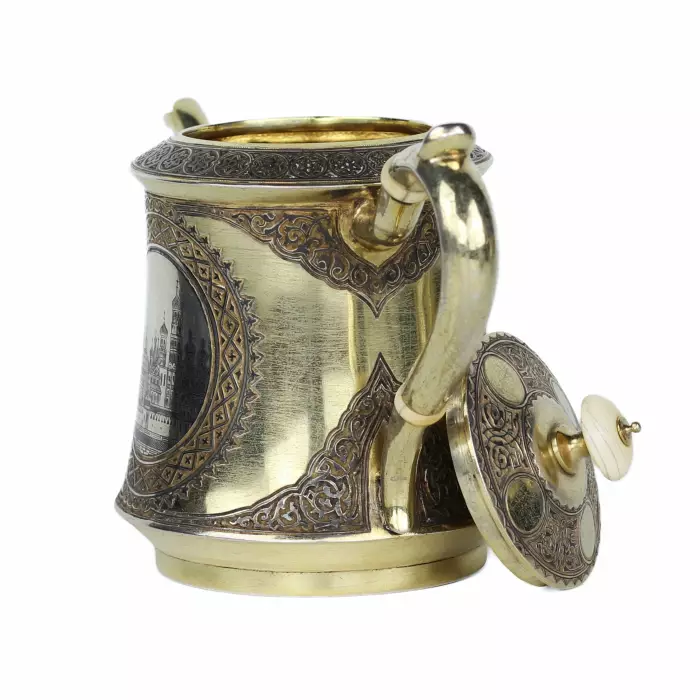 Russian silver tea and coffee set by P. Ovchinnikov, Moscow, 1872