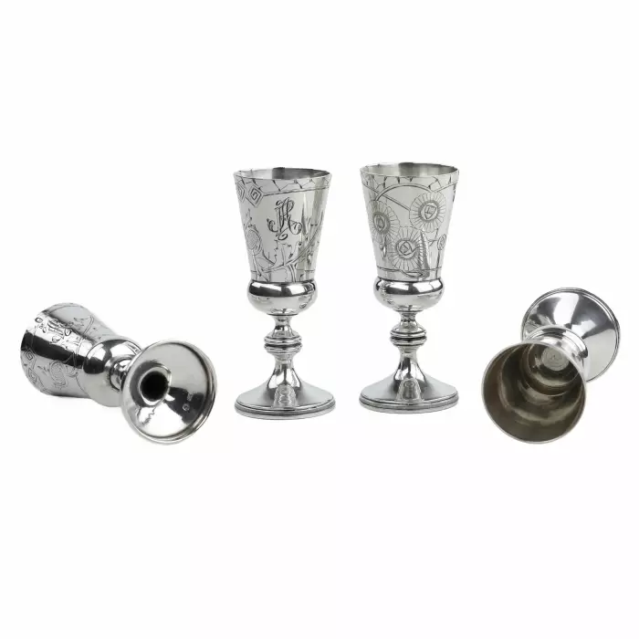 Service en argent russe de style Art Nouveau. 13 artel de Moscou. Début du 20e siècle