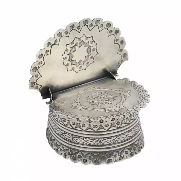 Russian silver salt shaker in neo-Russian style. Dmitry Alexandrov. Moscow, 1870. 