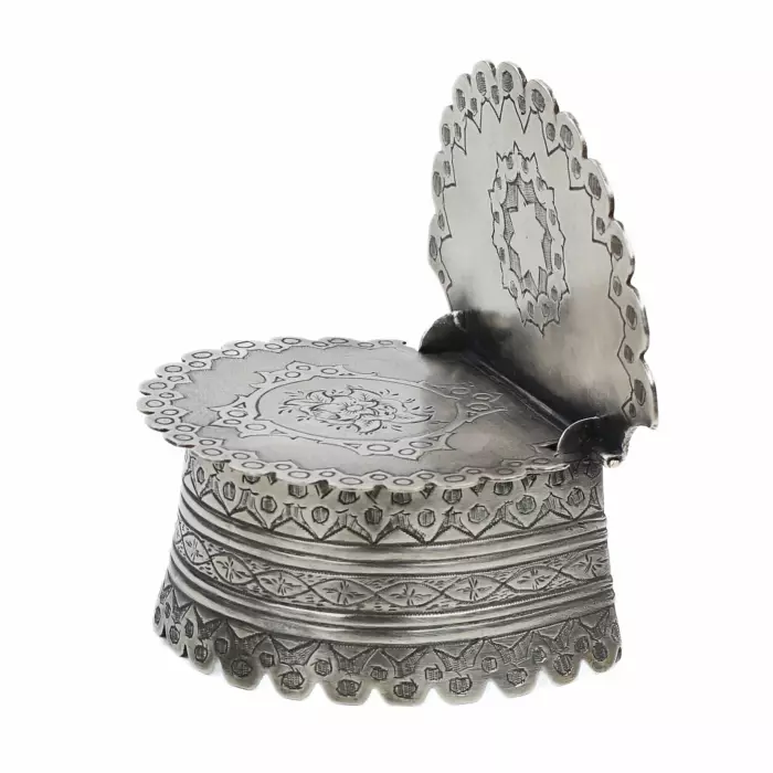 Russian silver salt shaker in neo-Russian style. Dmitry Alexandrov. Moscow, 1870. 