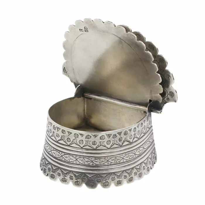 Russian silver salt shaker in neo-Russian style. Dmitry Alexandrov. Moscow, 1870. 