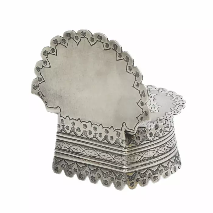 Russian silver salt shaker in neo-Russian style. Dmitry Alexandrov. Moscow, 1870. 