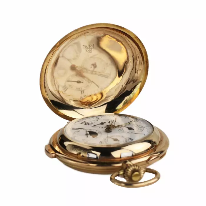 GOLD 14K POCKET WATCH WITH QUARTER REPEATER INVICTA FOR THE RUSSIAN MARKET SWITZERLAND, CIRCA 1900