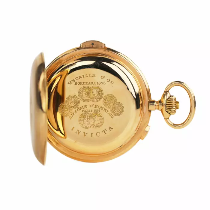 GOLD 14K POCKET WATCH WITH QUARTER REPEATER INVICTA FOR THE RUSSIAN MARKET SWITZERLAND, CIRCA 1900