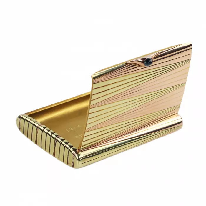 ÉTUI À CIGARETTES RUSSE EN OR 14 CARATS. FABRIQUE BEILIN & SON SAINT-PÉTERSBOURG, 1908–1917