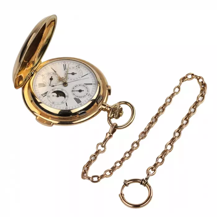 GOLD 14K POCKET WATCH WITH QUARTER REPEATER INVICTA FOR THE RUSSIAN MARKET SWITZERLAND, CIRCA 1900