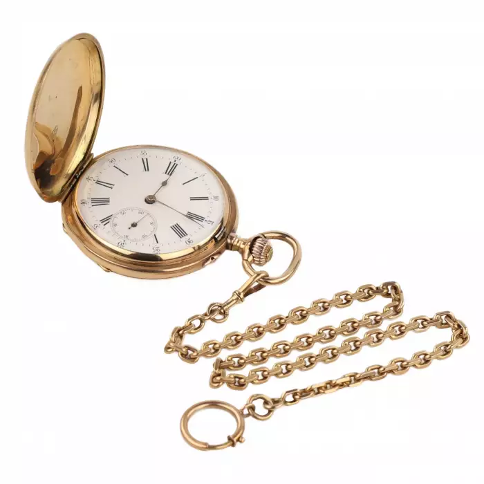 Gold pocket watch with enamel. Pavel Bure company. Russia 1888. 