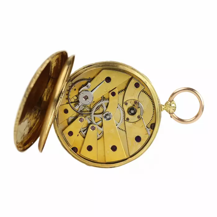 POCKET WATCH IN A GOLD CASE WITH A PORTRAIT OF EMPEROR ALEXANDER I. COURVOISIER FILS  SWITZERLAND, CHAUX-DE-FONDS, CIRCA 1815 - 1825