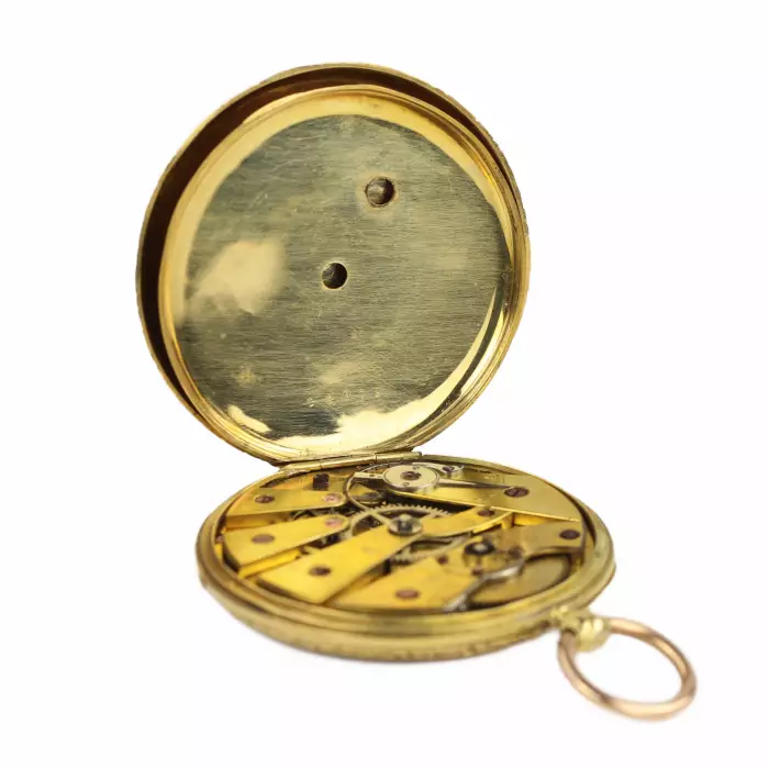 POCKET WATCH IN A GOLD CASE WITH A PORTRAIT OF EMPEROR ALEXANDER I. COURVOISIER FILS  SWITZERLAND, CHAUX-DE-FONDS, CIRCA 1815 - 1825