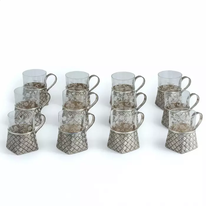 LARGE RUSSIAN SILVER TEA SERVICE “BAST” GRACHEV BROTHERS, ST PETERSBURG, 1883–1884