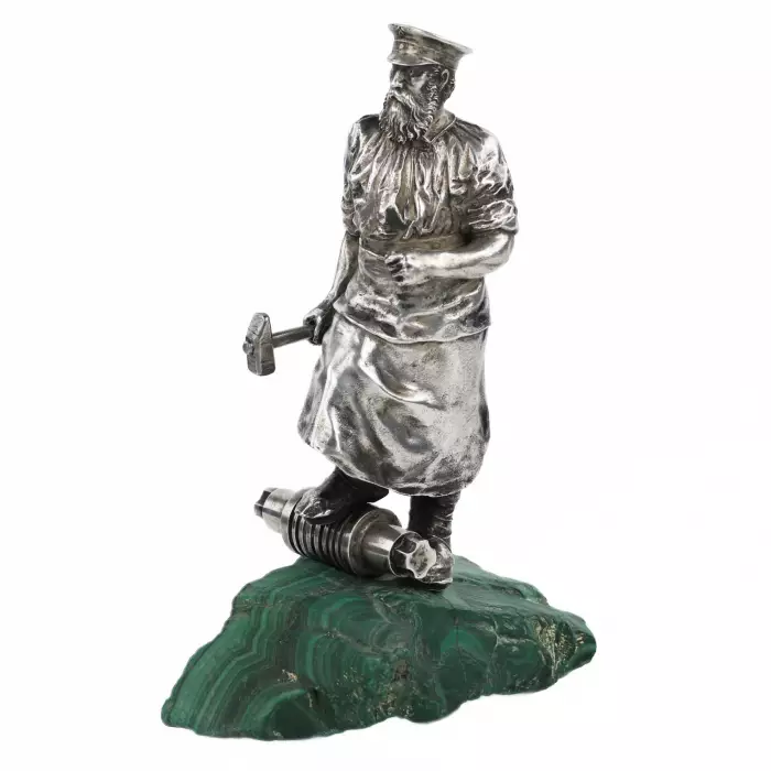 SILVER SCULPTURE “MINING ENGINEER”. 1ST MOSCOW ARTEL, 1908–1917