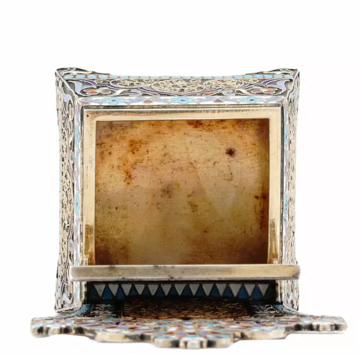 RUSSIAN SILVER SALT THRONE WITH CLOISONNÉ ENAMEL, NIKIFOR ALEKSEEV, MOSCOW, 1899–1908
