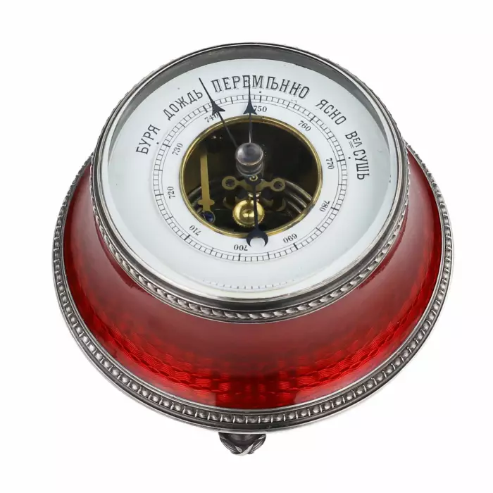TABLE BAROMETER BY THE HOUSE OF FABERGÉ, MASTER VIKTOR AARNE, ST PETERSBURG, 1899–1904