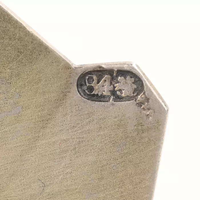 BEURRIER EN ARGENT EN FORME DE PAIN DE FÊTE AVEC SALIÈRE MAISON PAVEL OVCHINNIKOV, MOSCOU, 1896