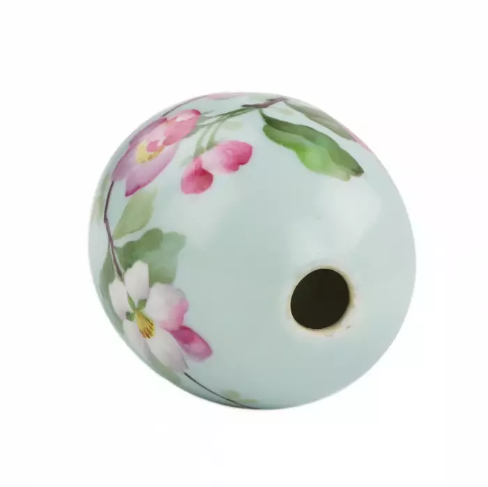 PORCELAIN EASTER EGG WITH HAND-PAINTED BLOSSOMING APPLE ORCHARD RUSSIA, LATE 19TH CENTURY (C. 1890–1900)