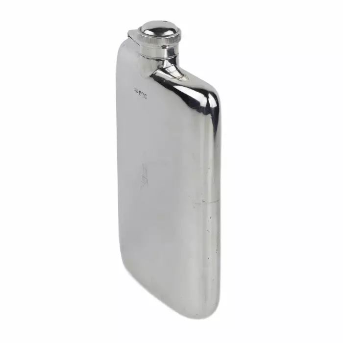SILVER HIP FLASK. MAPPIN & WEBB. SHEFFIELD, ENGLAND. 1918