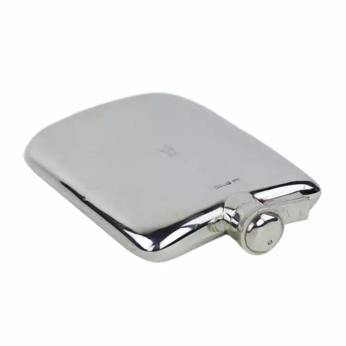 SILVER HIP FLASK. MAPPIN & WEBB. SHEFFIELD, ENGLAND. 1918