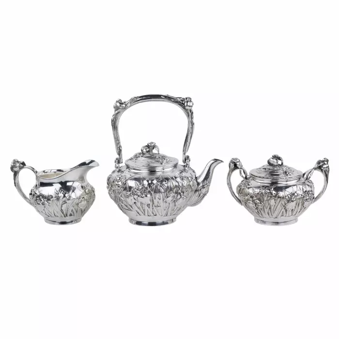 SILVER TEA SET JAPAN, MEIJI PERIOD (1868-1912) 