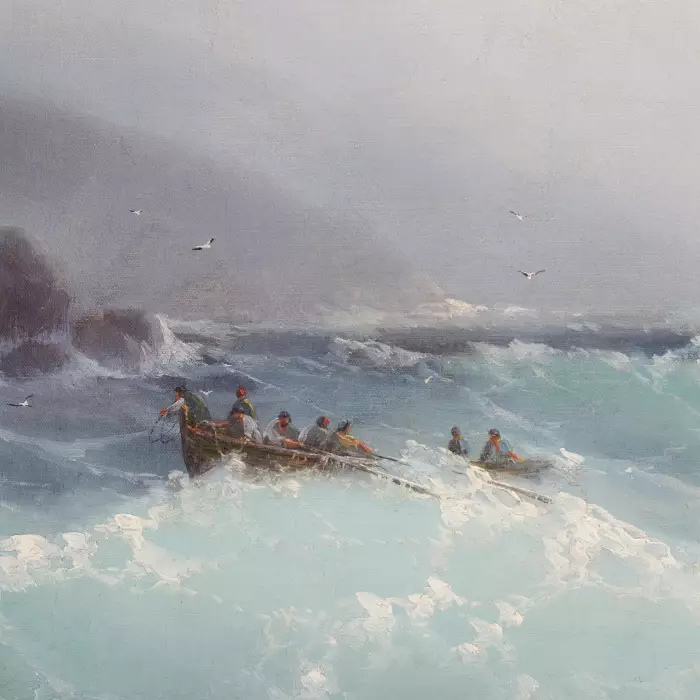 KHARLAMPY DMITRIEVICH KOSTANDI (SECOND HALF OF THE 1860s – AFTER 1917). STORMY SEA RUSSIA, EARLY 20TH CENTURY