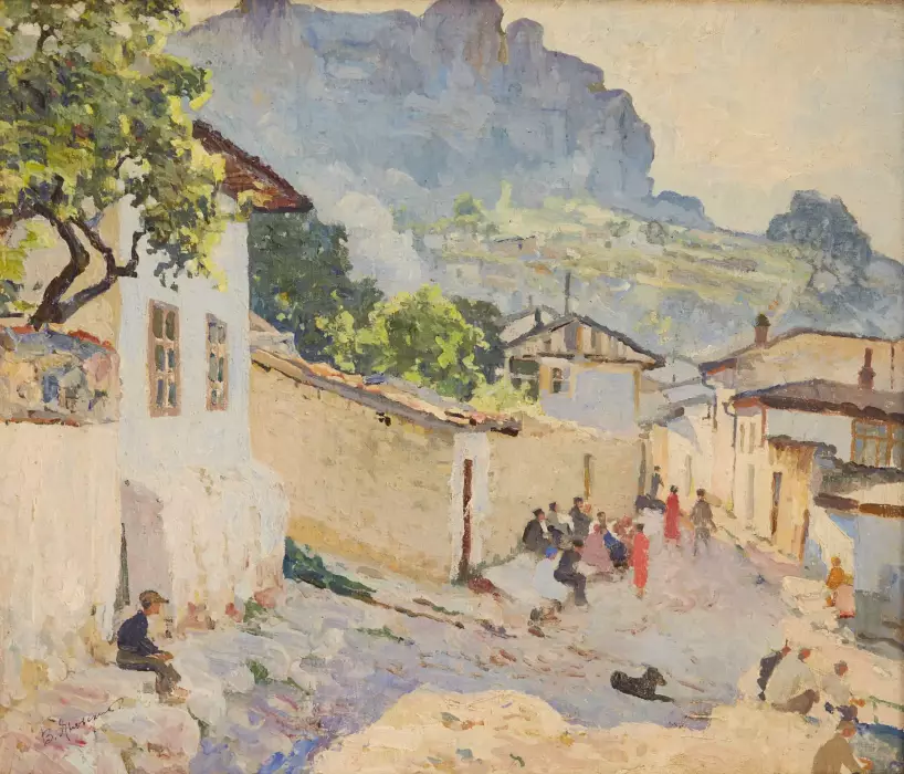 ВЛАДИМИР КОНСТАНТИНОВИЧ ЯНОВСКИЙ (1876–1966). КРЫМСКИЙ ПЕЙЗАЖ РОССИЯ, НАЧАЛО ХХ ВЕКА
