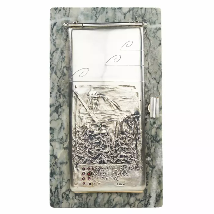 DESK SILVER NOTEPAD IN OLD RUSSIAN STYLE PETR MILYUKOV, RUSSIA, EARLY 20TH CENTURY