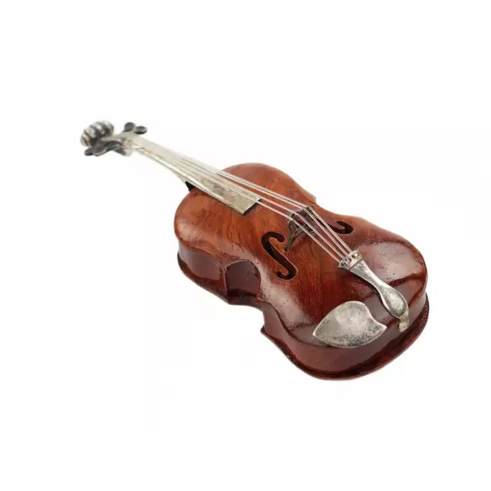 A MINIATURE SILVER VIOLIN IN A CASE, EUROPE, EARLY 20TH CENTURY 