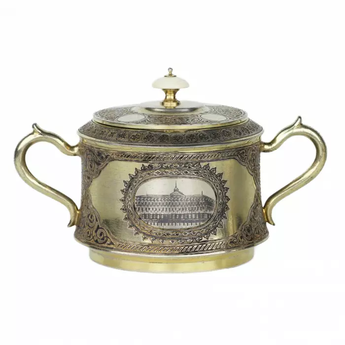 TEA AND COFFEE SET BY P. OVCHINNIKOV MOSCOW, LATE 19TH CENTURY