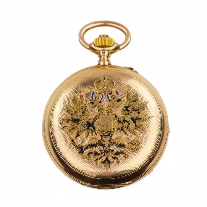 MONTRE DE POCHE À L’AIGLE BICÉPHALE DE RUSSIE  RUSSIE, PAVEL BUHRÉ, VERS 1900–1903