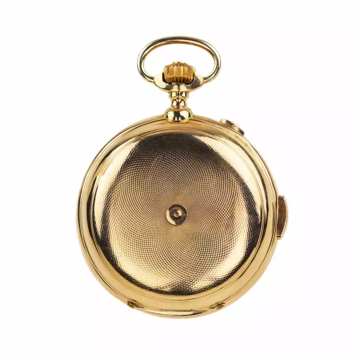PAUL BUHRÉ  LE PHARE. GOLD POCKET WATCH WITH MINUTE REPEATER, CHRONOGRAPH, MOON PHASES AND CYRILLIC CALENDAR. CIRCA 1903