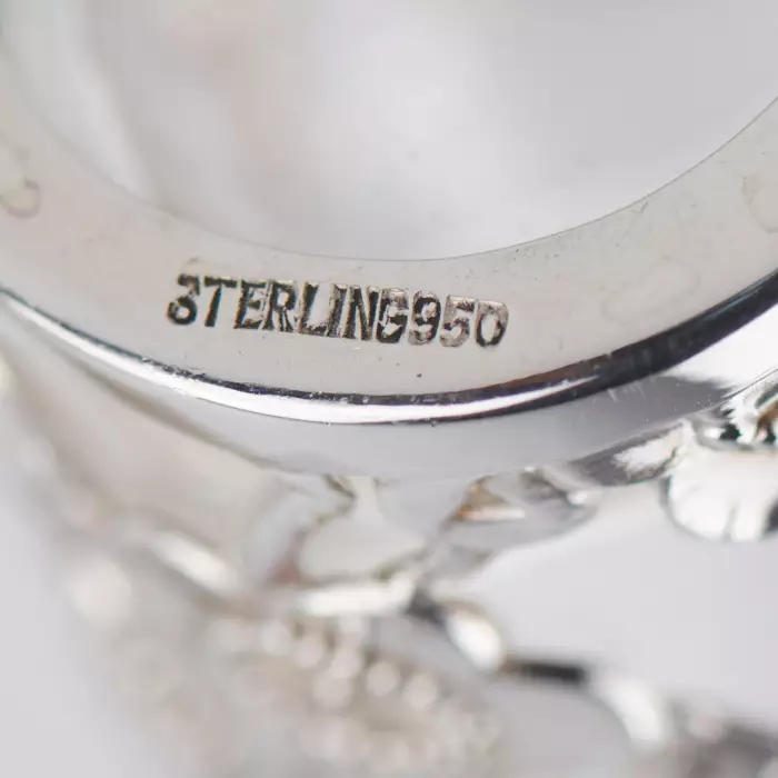 LIQUEUR SET WITH PIERCED STERLING SILVER OVERLAY  JAPAN, MID–20TH CENTURY