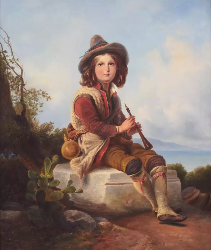 CARL TIMOLEON VON NEFF (1804–1877). BOY WITH A FLUTE  RUSSIA / ESTONIA, 1841
