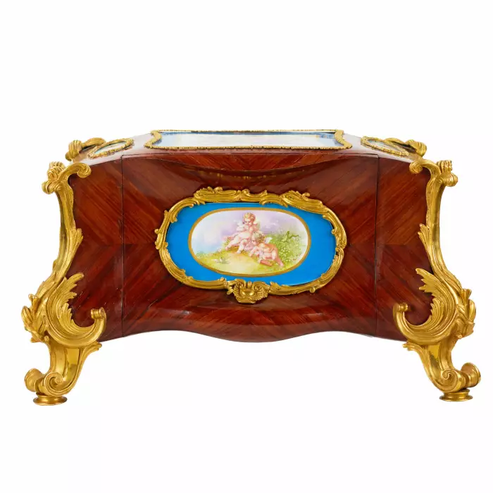 DESK JEWELRY CASKET WITH SÈVRES PORCELAIN PLAQUES FRANCE, FIRST HALF OF THE 19TH CENTURY, CIRCA 1830