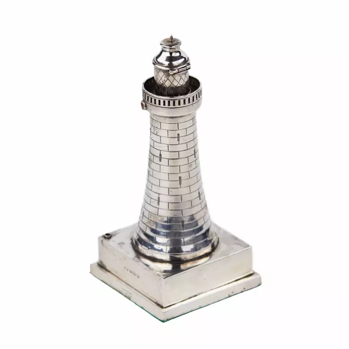 BRIQUET EN ARGENT EN FORME DE PHARE, SHORT & MASON, BIRMINGHAM, 1931