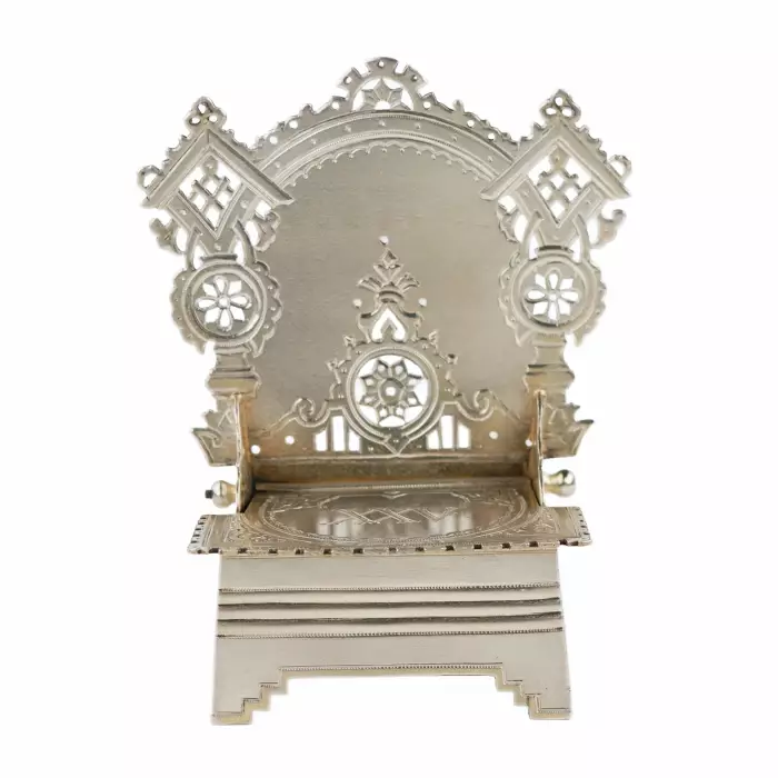 SALIÈRE EN ARGENT EN FORME DE TRÔNE, STYLE HISTORICISME EMPIRE RUSSE, MOSCOU, 1891