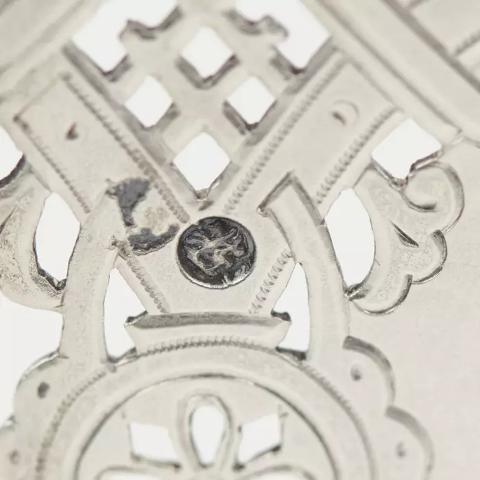 SALIÈRE EN ARGENT EN FORME DE TRÔNE, STYLE HISTORICISME EMPIRE RUSSE, MOSCOU, 1891