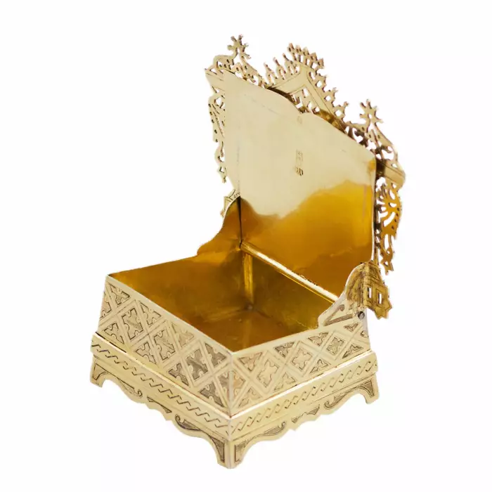 SALIÈRE EN ARGENT EN FORME DE TRÔNE EMPIRE RUSSE, MOSCOU, 1881
