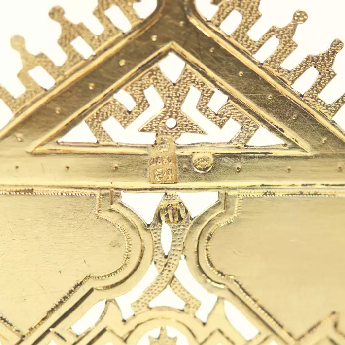 SALIÈRE EN ARGENT EN FORME DE TRÔNE EMPIRE RUSSE, MOSCOU, 1881