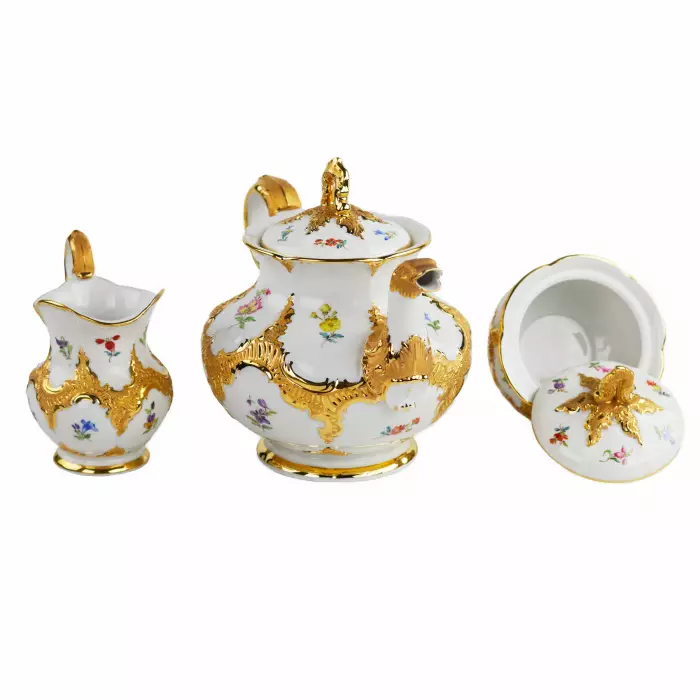 TEA AND COFFEE SERVICE MEISSEN FOR SIX PERSONS  GERMANY, 20TH CENTURY
