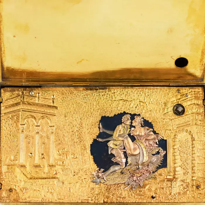 RARE SILVER EROTIC MUSICAL BOX  ITALY, 1930s