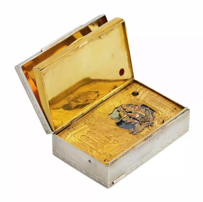 RARE SILVER EROTIC MUSICAL BOX  ITALY, 1930s