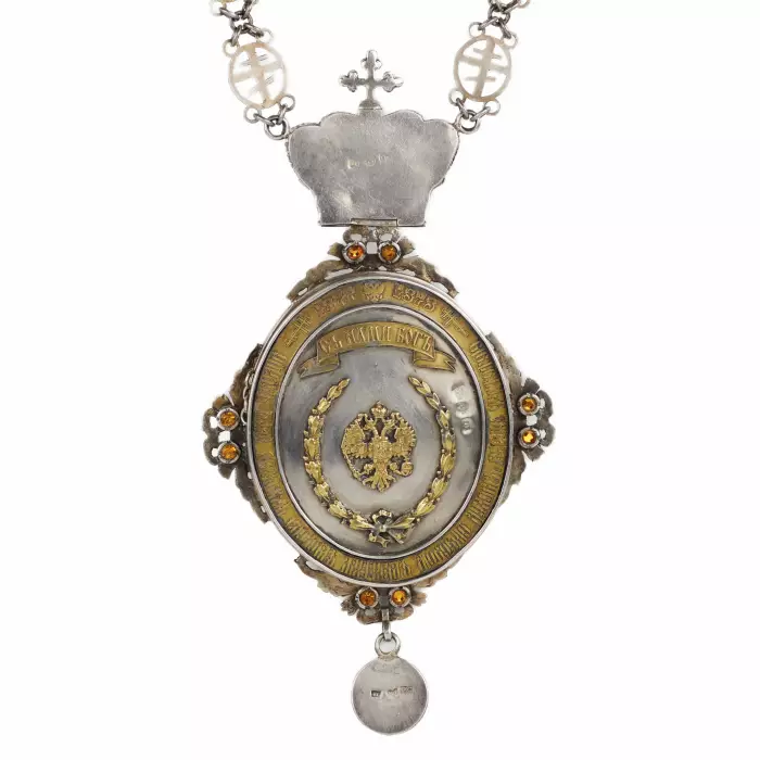 BISHOP’S PANAGIA WITH THE IMAGE OF THE VIRGIN AND CHILD RUSSIAN EMPIRE, SAINT PETERSBURG, 1888