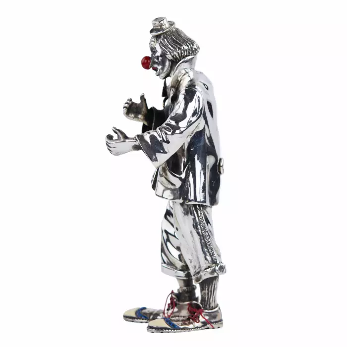 SILVER FIGURE OF A CLOWN. VITTORIO ANCINI  ITALY, AREZZO, SECOND HALF OF THE 20TH CENTURY